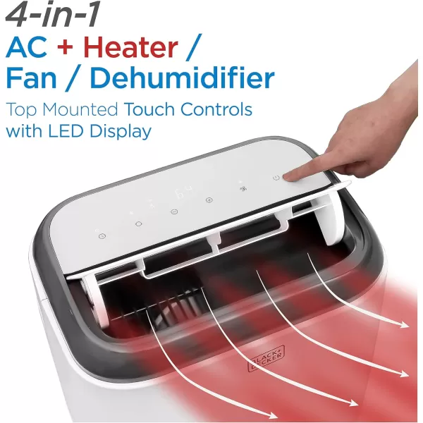 BLACK+DECKER BPP10HWTB 10,000 BTU Cooling , 11,500 BTU Heating  14,000 BTU Cooling  Portable AC