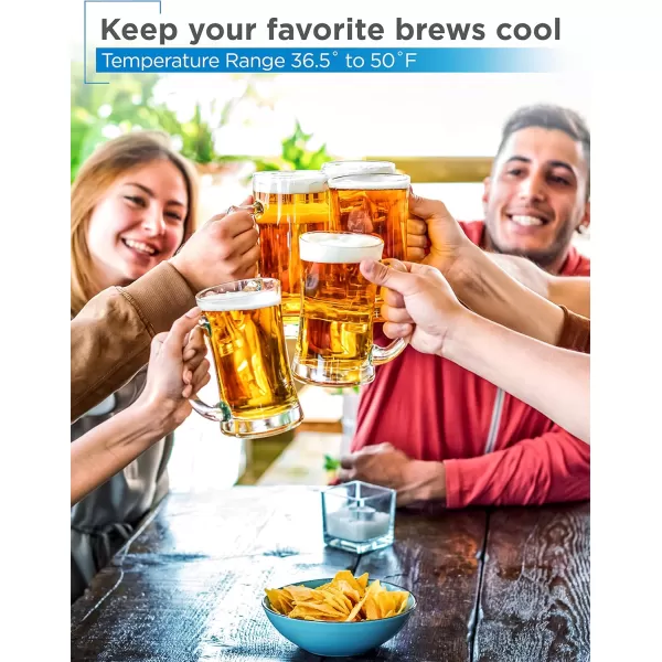 BLACK+DECKER Beer Kegerator, 6.1 Cu. Ft. Extra Large Capacity Draft Beer Machine for Home with Double Tap &amp; 2-Shelf Fridge