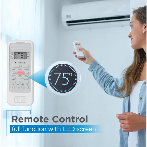 BLACK+DECKER Portable Air Conditioner, 8,150 BTU SACC/CEC  for Rooms Up To 550 Sq. Ft., Portable AC with Follow Me Remote Control, White