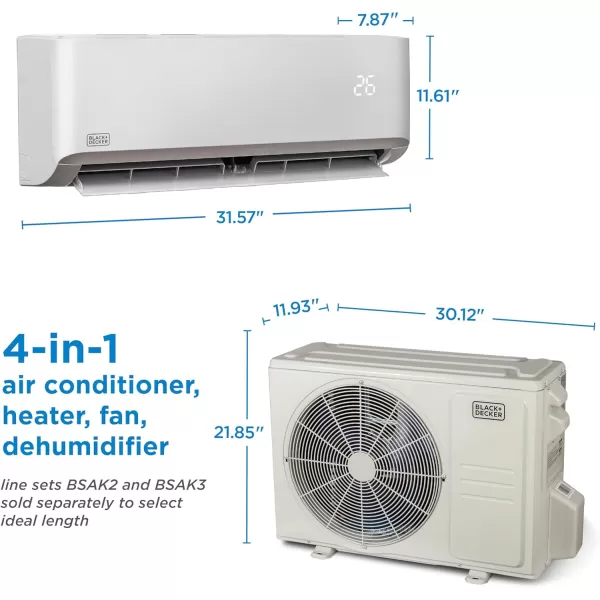 BLACK+DECKER Portable Air Conditioner, 8,150 BTU SACC/CEC  for Rooms Up To 550 Sq. Ft., Portable AC with Follow Me Remote Control, White