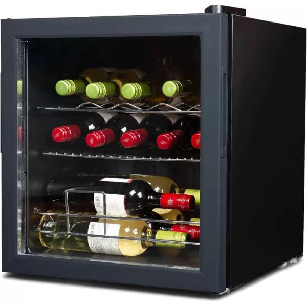 BLACK+DECKER 26 Bottle Wine Fridge with Interior Light and Mechanical Temperature Control, Compressor Cooling Wine Cooler Refrigerator with 4 Wine Racks and 1 Flat Shelf,Fridge with Bottom Compartment
