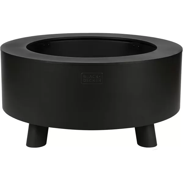 BLACK + DECKER 34" D Smokeless Wood Burning Steel Fire Pit Black Powder Coated Steel Fire Bowl Includes Poker