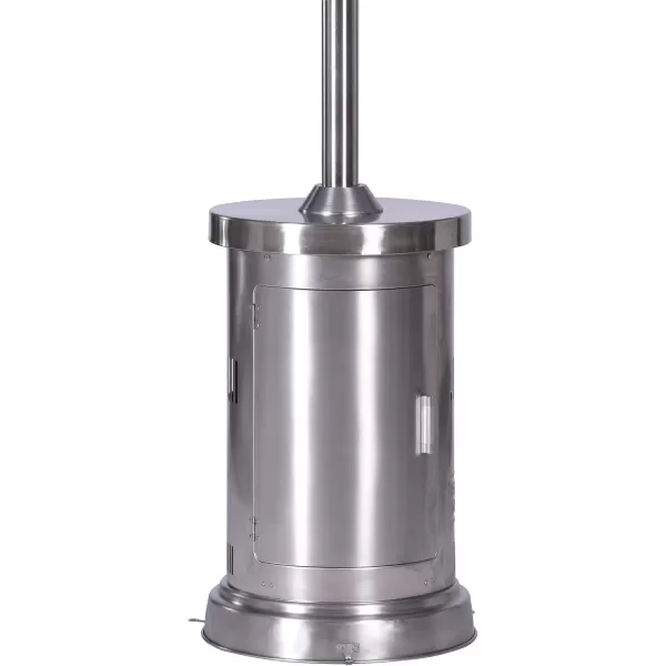 BLACK + DECKER High Efficiency 60,000 BTUs Gas Patio Heater with wheels Commercial and Residential Outdoor Heat - Stainless Steel