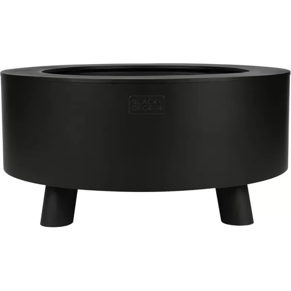 BLACK + DECKER 34" D Smokeless Wood Burning Steel Fire Pit Black Powder Coated Steel Fire Bowl Includes Poker