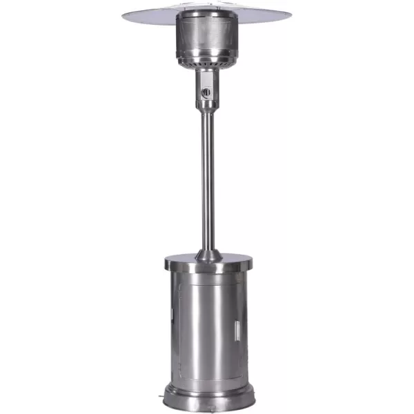 BLACK + DECKER High Efficiency 60,000 BTUs Gas Patio Heater with wheels Commercial and Residential Outdoor Heat - Stainless Steel
