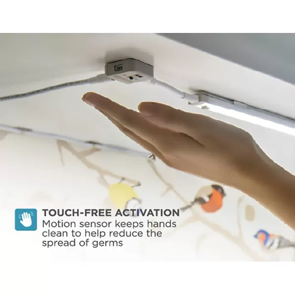 Black+Decker LEDUC9-1C LED Under Cabinet Light Bar with Motion Sensor, Dimmable Kitchen Accent Lights, Tool-Free Install, Cool White 4000k, 9" Length, Add, Add-On)