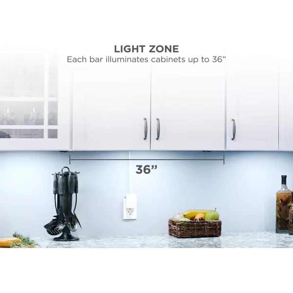 Black+Decker LEDUC9-1C LED Under Cabinet Light Bar with Motion Sensor, Dimmable Kitchen Accent Lights, Tool-Free Install, Cool White 4000k, 9" Length, Add, Add-On)
