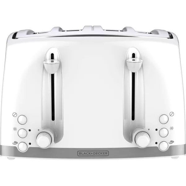 BLACK+DECKER Honeycomb Collection 4-Slice Toaster with Premium Textured Finish, TR1450WD, White