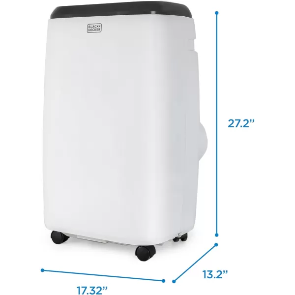 BLACK+DECKER Portable Air Conditioner, 6,000 BTU SACC/CEC  for Rooms Up To 450 Sq. Ft., Portable AC with Full Function Remote Control &amp; Window Kit, BPT06WTB, White