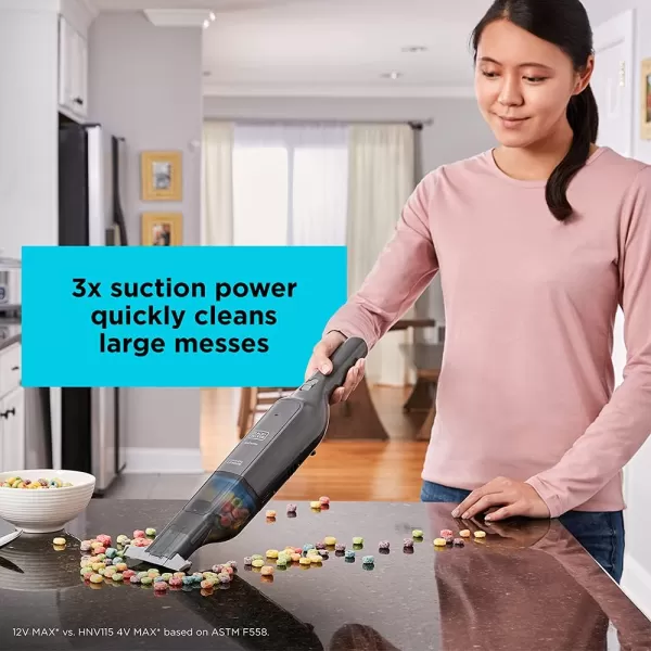 imageBLACKDECKER 12V MAX Handheld Vacuum Cordless dustbuster AdvancedClean with Base Charger HLVC315B10Hand Vacuum Gray