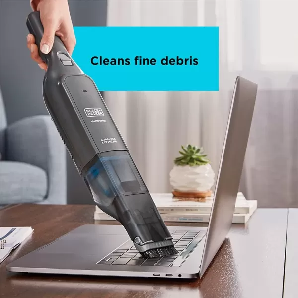 imageBLACKDECKER 12V MAX Handheld Vacuum Cordless dustbuster AdvancedClean with Base Charger HLVC315B10Hand Vacuum Gray