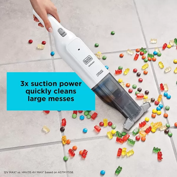 imageBLACKDECKER 12V MAX Handheld Vacuum Cordless dustbuster AdvancedClean with Base Charger HLVC315B10Hand Vacuum White