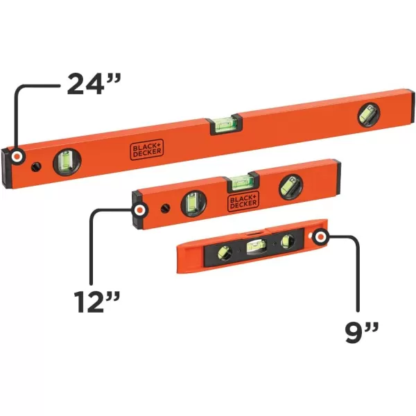 imageBLACKDECKER Level Set 9 in 12 in 24 in 3Pack BDHT42002