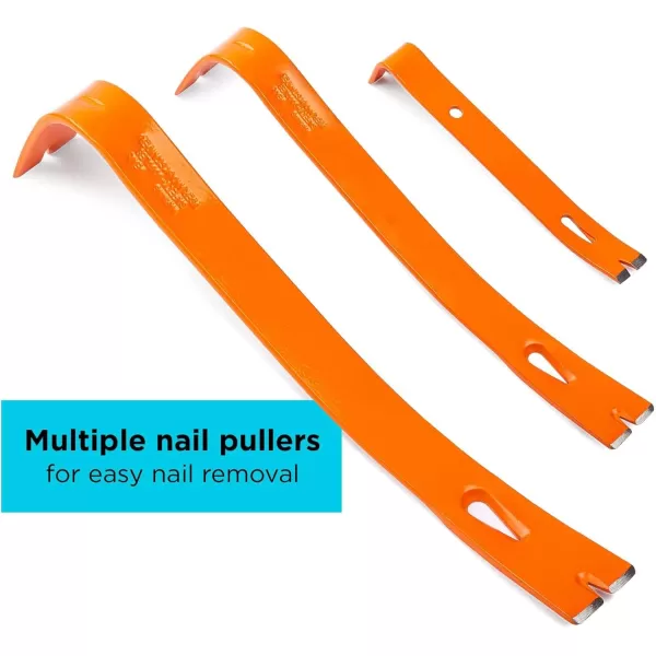 imageBLACKDECKER Pry Bar Set Flat Bar Hex Wrecking Bar and Scraper Bar 5 Piece BDHT55001