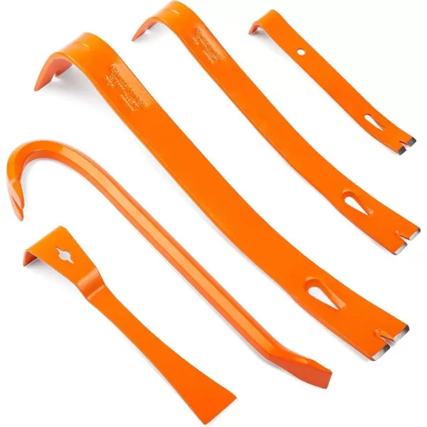imageBLACKDECKER Pry Bar Set Flat Bar Hex Wrecking Bar and Scraper Bar 5 Piece BDHT55001