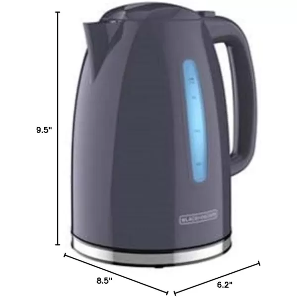 imageBLACKDECKER 17L Cordless Electric Kettle KE1560W Premium Texture Water Window Rapid Boil Auto Shutoff WhiteGray