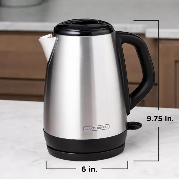 imageBLACKDECKER 17L Cordless Electric Kettle KE1560W Premium Texture Water Window Rapid Boil Auto Shutoff WhiteStainless Steel