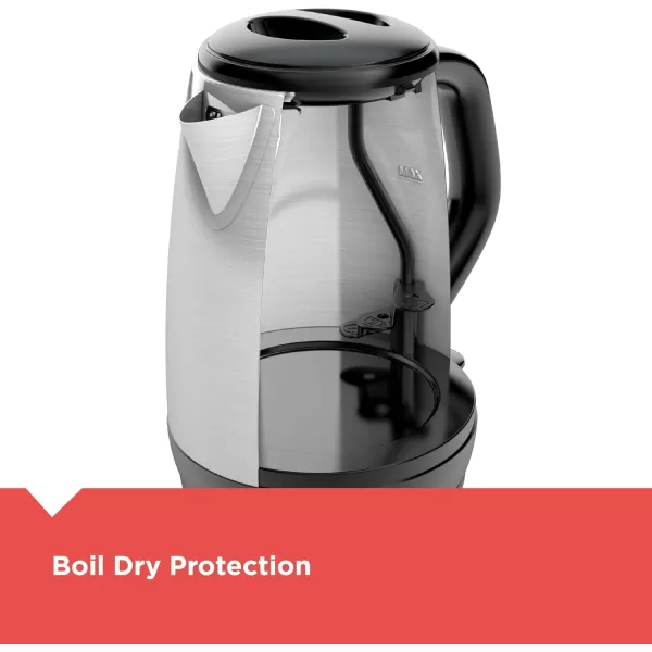imageBLACKDECKER 17L Cordless Electric Kettle KE1560W Premium Texture Water Window Rapid Boil Auto Shutoff WhiteStainless Steel