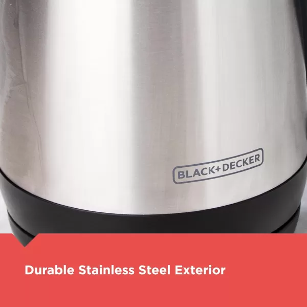 imageBLACKDECKER 17L Cordless Electric Kettle KE1560W Premium Texture Water Window Rapid Boil Auto Shutoff WhiteStainless Steel