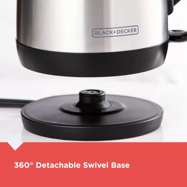 imageBLACKDECKER 17L Cordless Electric Kettle KE1560W Premium Texture Water Window Rapid Boil Auto Shutoff WhiteStainless Steel