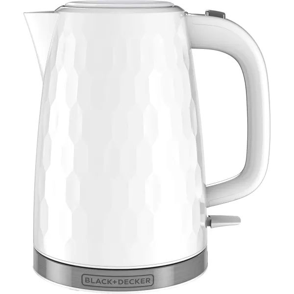 imageBLACKDECKER 17L Cordless Electric Kettle KE1560W Premium Texture Water Window Rapid Boil Auto Shutoff WhiteWhite