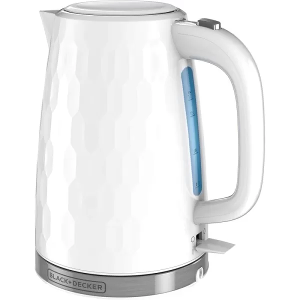 imageBLACKDECKER 17L Cordless Electric Kettle KE1560W Premium Texture Water Window Rapid Boil Auto Shutoff WhiteWhite