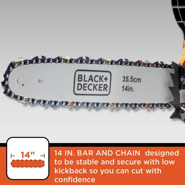 imageBLACKDECKER Gas Powered Chainsaw 14inch 42cc 2Cycle BXGCS1442P14Inch