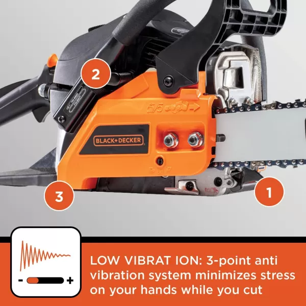 imageBLACKDECKER Gas Powered Chainsaw 14inch 42cc 2Cycle BXGCS1442P14Inch