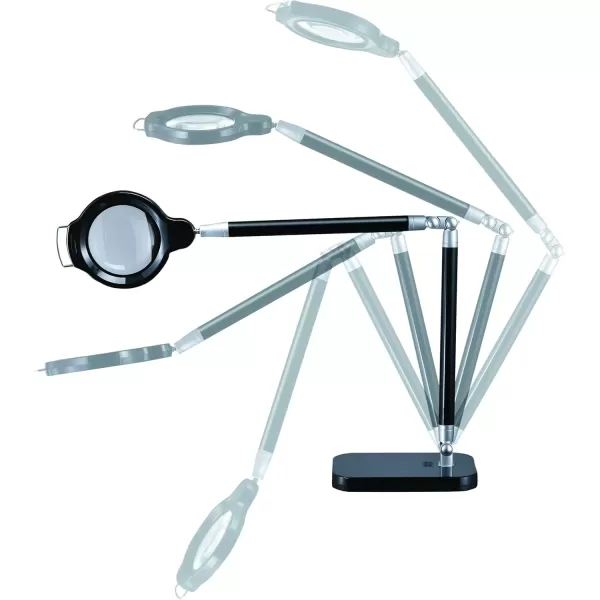 imageBLACK  DECKER PureOptics Summit Zoom Magnifier 55W FlickerFree Natural Daylight LED Desk Lamp 5X Magnifier USB Port 5 Dimming Levels 416 Lumens Black LED10ARCBLK