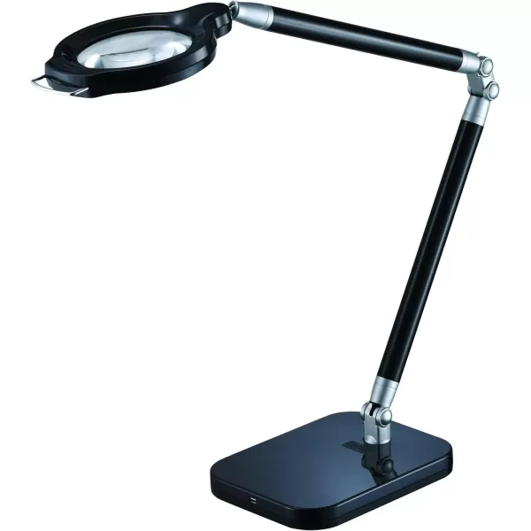 imageBLACK  DECKER PureOptics Summit Zoom Magnifier 55W FlickerFree Natural Daylight LED Desk Lamp 5X Magnifier USB Port 5 Dimming Levels 416 Lumens Black LED10ARCBLK