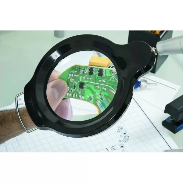 imageBLACK  DECKER PureOptics Summit Zoom Magnifier 55W FlickerFree Natural Daylight LED Desk Lamp 5X Magnifier USB Port 5 Dimming Levels 416 Lumens Black LED10ARCBLK