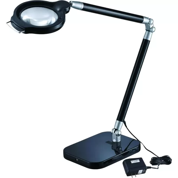 imageBLACK  DECKER PureOptics Summit Zoom Magnifier 55W FlickerFree Natural Daylight LED Desk Lamp 5X Magnifier USB Port 5 Dimming Levels 416 Lumens Black LED10ARCBLK