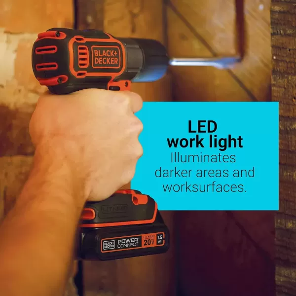 imageBLACKDECKER 20V MAX POWERCONNECT 38 in Cordless DrillDriver with AUTOSENSE Kit BDCDE120CDrillDriver Only