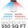 imageBLACKDECKER Portable Air Conditioner with Heat 8150 BTU SACCCEC 12000 BTU ASHRAE 128 with 10500 BTU Heating for Rooms Up To 550 Sq Ft Portable AC with Follow Me Remote Control White12 000 BTU HEAT
