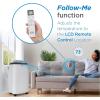 imageBLACKDECKER Portable Air Conditioner with Heat 8150 BTU SACCCEC 12000 BTU ASHRAE 128 with 10500 BTU Heating for Rooms Up To 550 Sq Ft Portable AC with Follow Me Remote Control White12 000 BTU HEAT