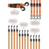 imageBLACKDECKER BDX1017 17Piece Tie Down Kit with 14 Tow Rope 1quot x 10 Deluxe CamBuckle Straps and 24quot 36quot Premium Flat Strap BungeesBDX1016
