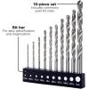 imageBLACKDECKER 15110 High Speed Steel General Purpose Drill Bit Set 10Pi