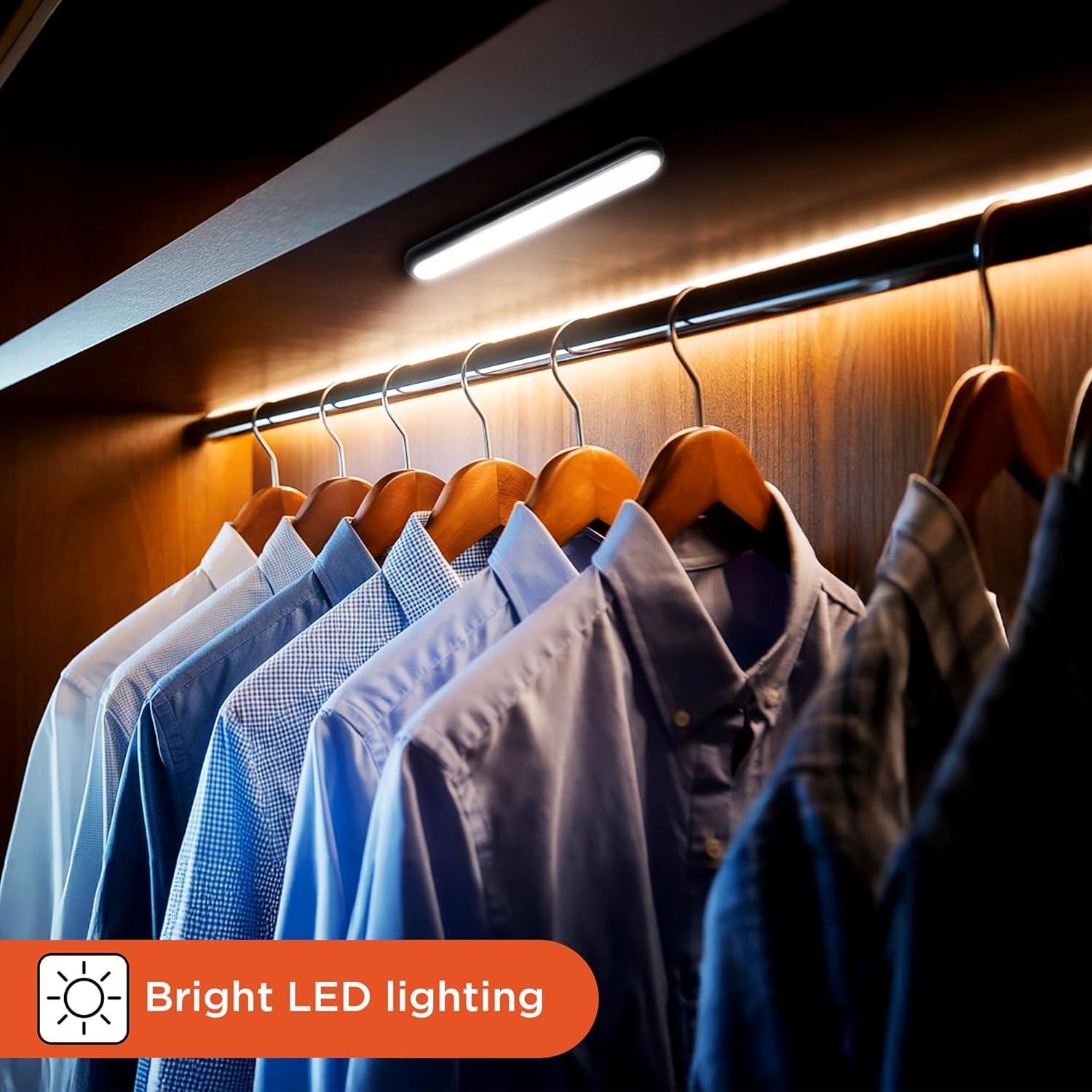 imageBLACKDECKER 2Pack 160LM LED Light Bars Touchless Motion Sensor Magnetic Mount Powered with AAA Batteries Slim and Portable Design to Brighten Indoor Rooms Closets Garages Shelving 2Pack2Pack