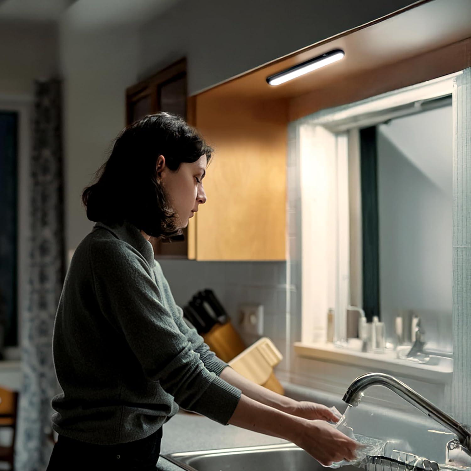 imageBLACKDECKER 2Pack 160LM LED Light Bars Touchless Motion Sensor Magnetic Mount Powered with AAA Batteries Slim and Portable Design to Brighten Indoor Rooms Closets Garages Shelving 2Pack2Pack