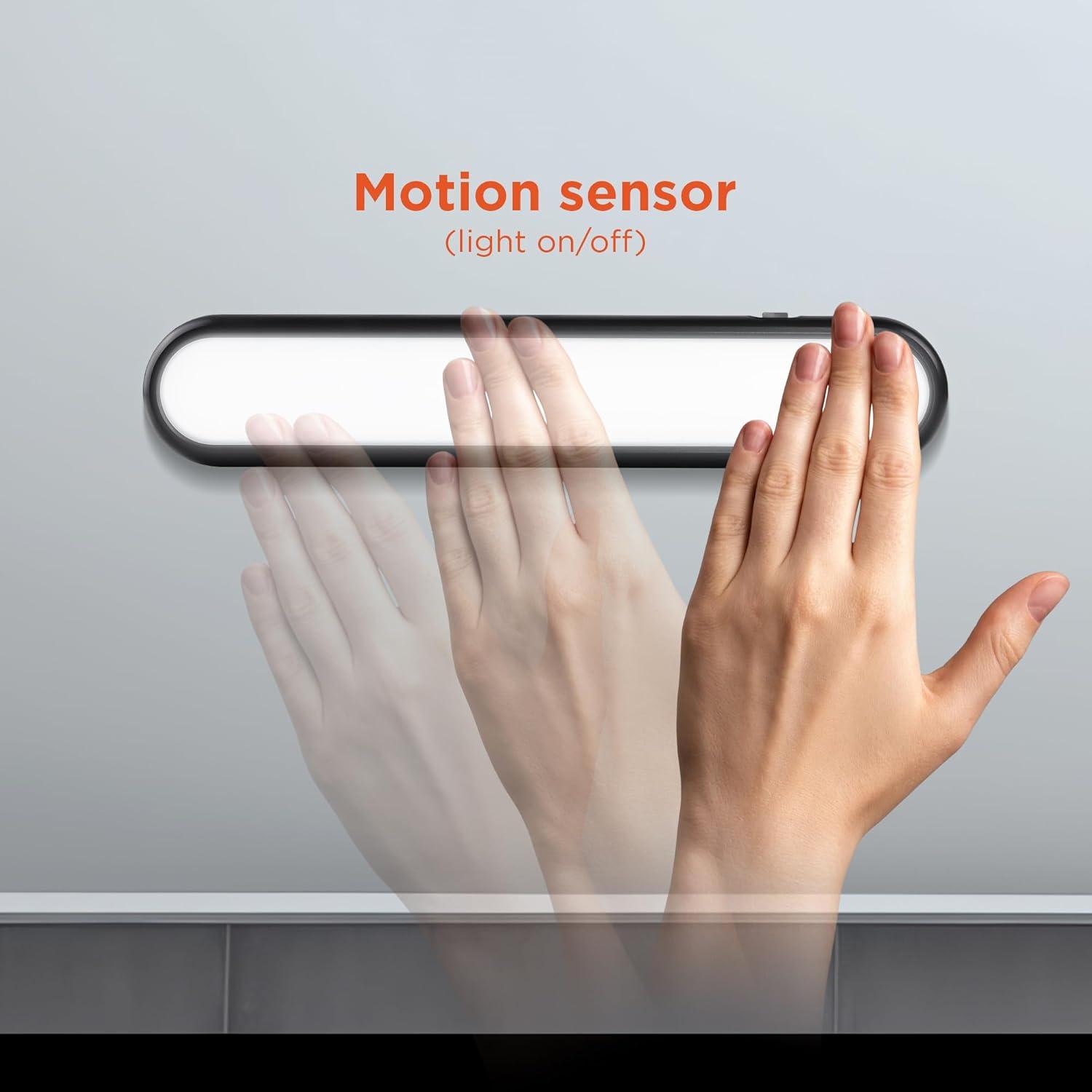 imageBLACKDECKER 2Pack 160LM LED Light Bars Touchless Motion Sensor Magnetic Mount Powered with AAA Batteries Slim and Portable Design to Brighten Indoor Rooms Closets Garages Shelving 2Pack2Pack