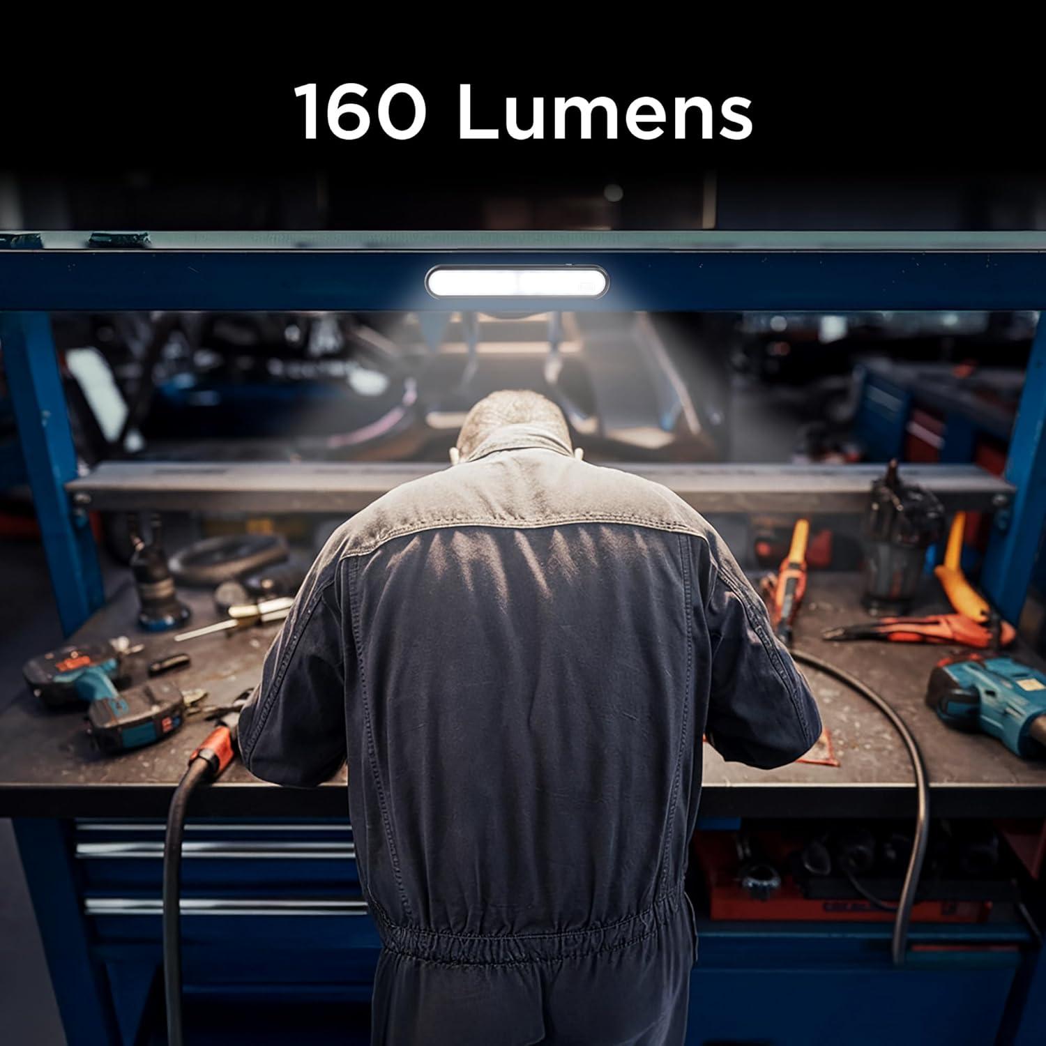 imageBLACKDECKER 2Pack 160LM LED Light Bars Touchless Motion Sensor Magnetic Mount Powered with AAA Batteries Slim and Portable Design to Brighten Indoor Rooms Closets Garages Shelving 2Pack1Pack