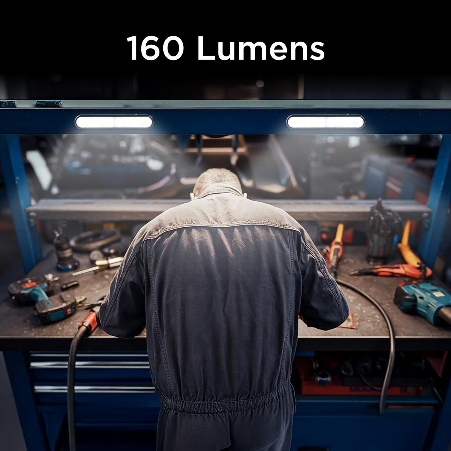 imageBLACKDECKER 2Pack 160LM LED Light Bars Touchless Motion Sensor Magnetic Mount Powered with AAA Batteries Slim and Portable Design to Brighten Indoor Rooms Closets Garages Shelving 2Pack2Pack