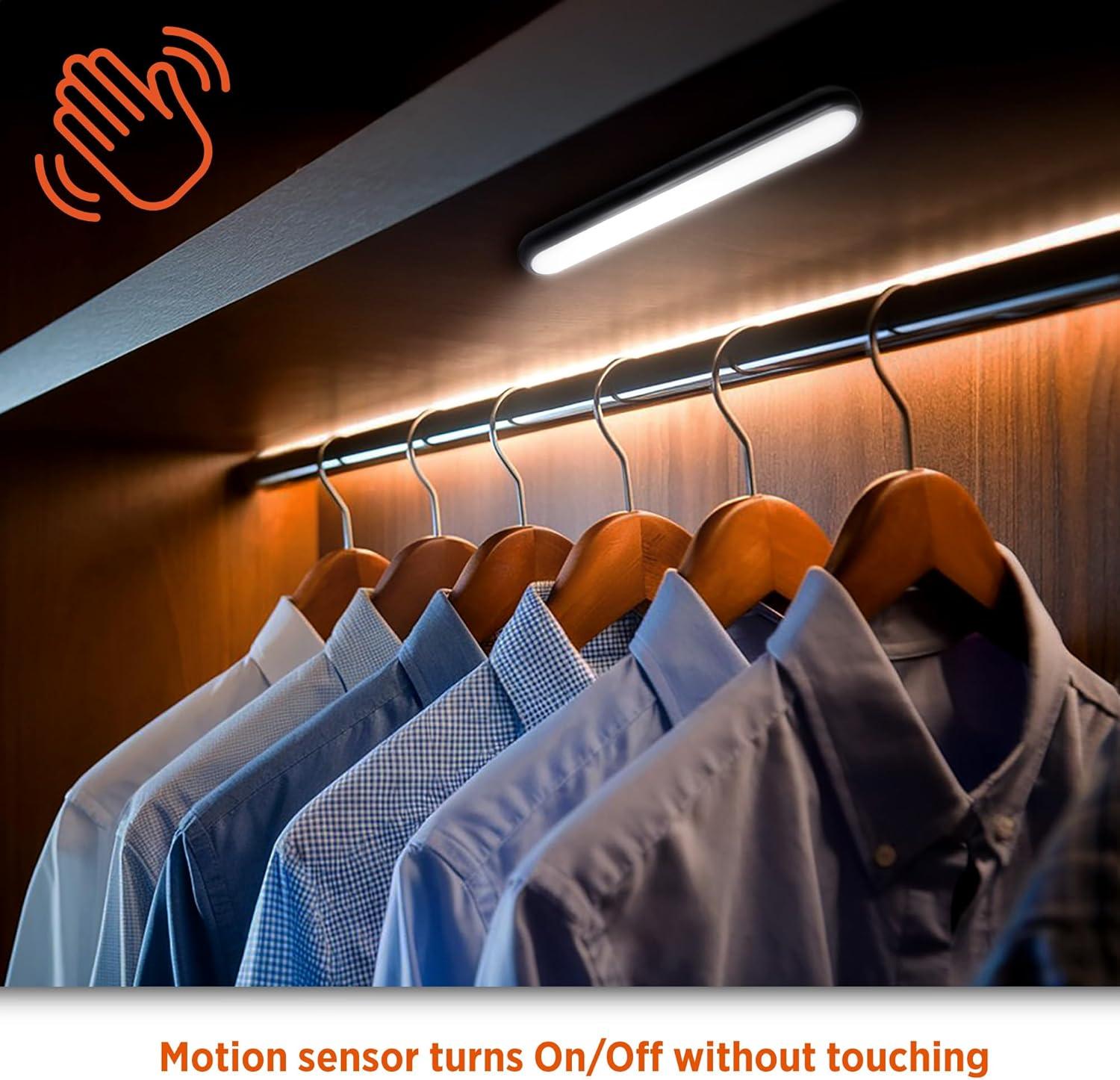 imageBLACKDECKER 2Pack 160LM LED Light Bars Touchless Motion Sensor Magnetic Mount Powered with AAA Batteries Slim and Portable Design to Brighten Indoor Rooms Closets Garages Shelving 2Pack1Pack