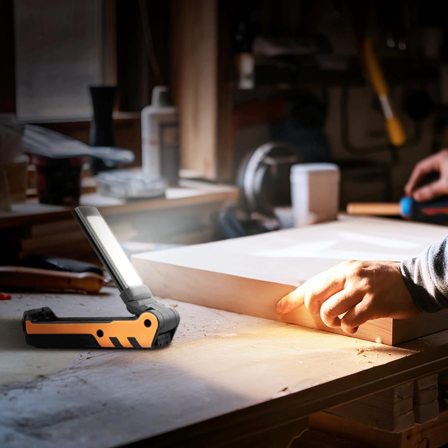 imageBLACKDECKER 600 Lumens Work Light  250 Lumens Flashlight ampamp Power Bank 32 Hour Rechargeable Utility LED Light 270 DualHinge IP44 WeatherResistant Dimmable SOS Mode Magnetic Mount ampamp Hanging