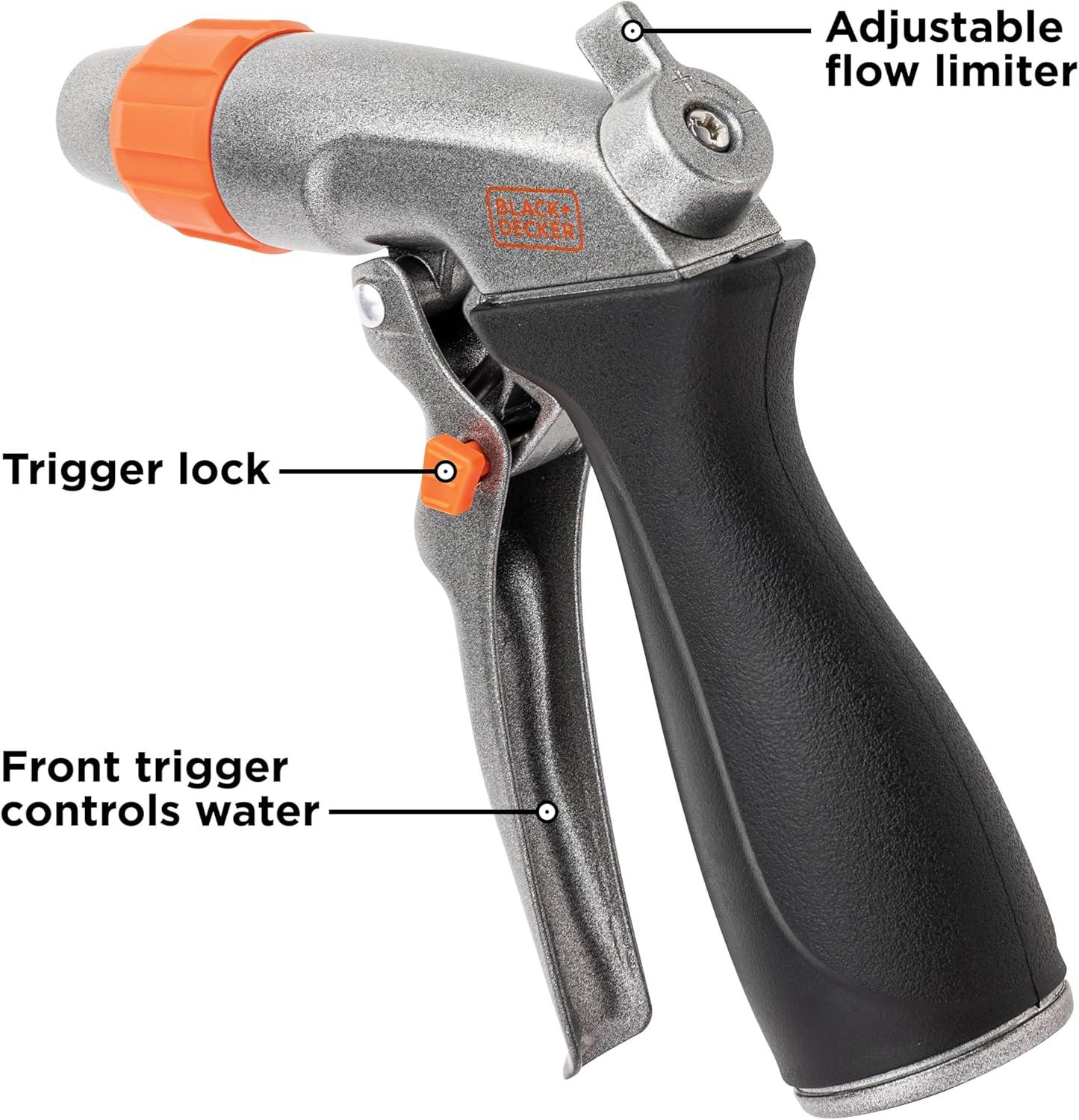imageBLACKDECKER Adjustable Front Trigger Nozzle  HeavyDuty PrecisionControl Garden Hose Sprayer BD59380