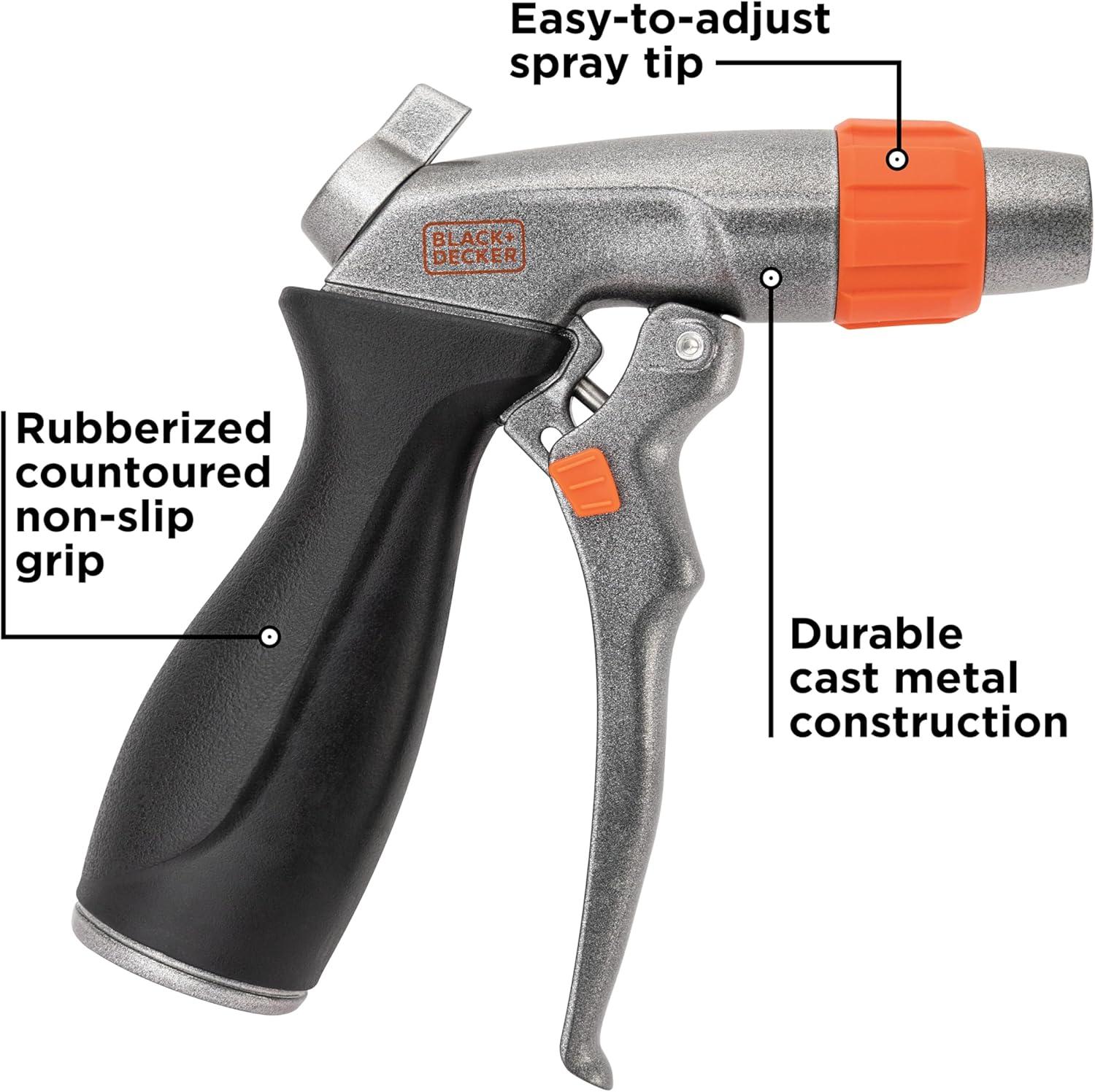 imageBLACKDECKER Adjustable Front Trigger Nozzle  HeavyDuty PrecisionControl Garden Hose Sprayer BD59380