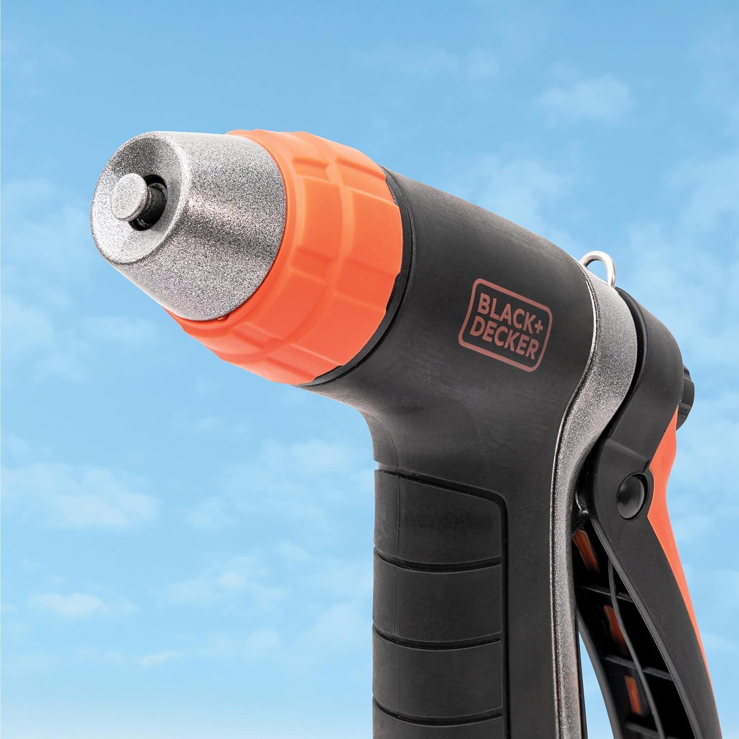 imageBLACKDECKER Adjustable Metal Rear Trigger Nozzle  Durable EasyGrip Garden Hose Sprayer with Locking Rear Trigger BD59578