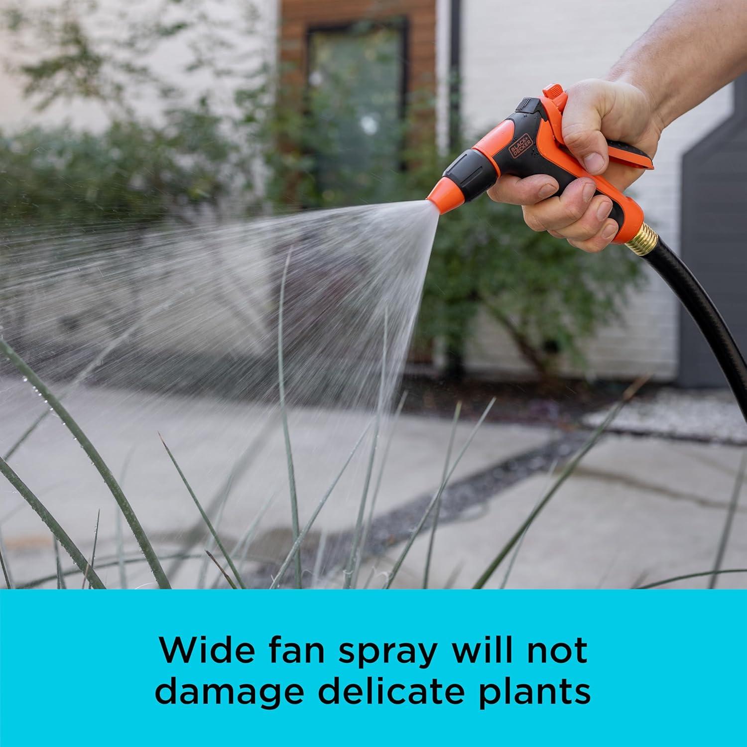 imageBLACKDECKER Adjustable Rear Trigger Garden Hose Nozzle  Lightweight Comfortable Grip Sprayer for Everyday Use BXWNBB57391