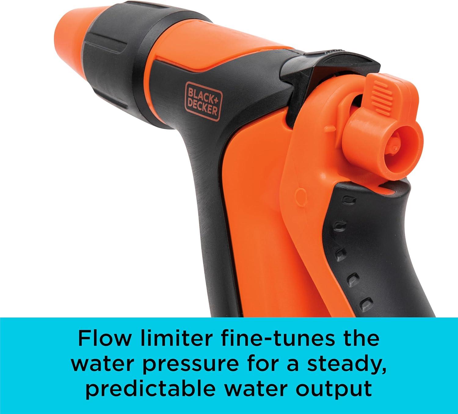 imageBLACKDECKER Adjustable Rear Trigger Garden Hose Nozzle  Lightweight Comfortable Grip Sprayer for Everyday Use BXWNBB57391