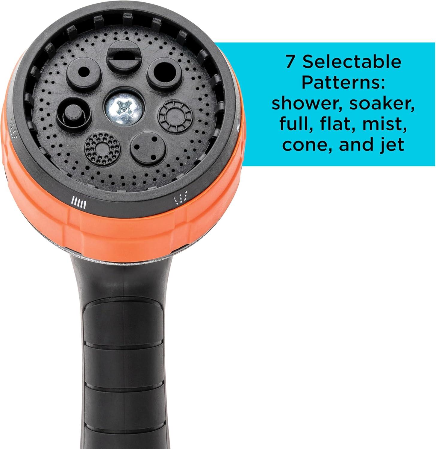 imageBLACKDECKER Dial 7 Pattern Rear Trigger Garden Hose Nozzle  Durable Versatile Comfortable Grip Watering BD59577